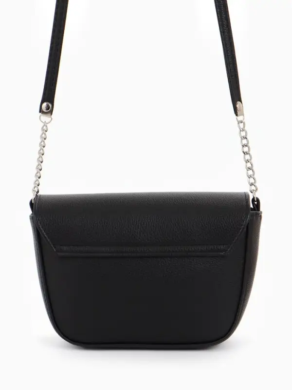 Сумка женская мессенджер TEXTURA на магните, 15&times;6&times;13 см, чёрная