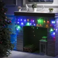 Гирлянда &laquo;Бахрома&raquo; 1.8&times;0.5 м, IP20, прозрачная нить, 48 LED, свечение мульти, 8 режимов, 220 В