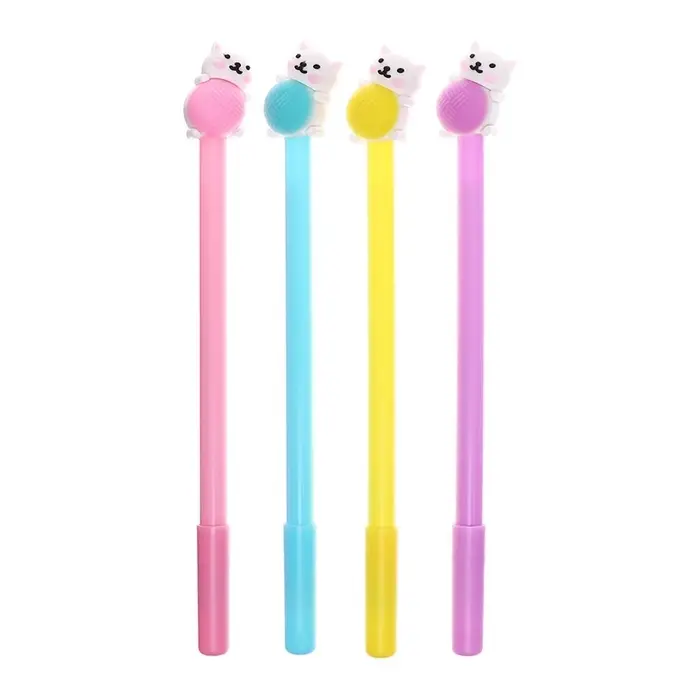 Ручка-прикол Calligrata &laquo;Котенок с клубком&raquo;, синий стержень, гелевая, МИКС