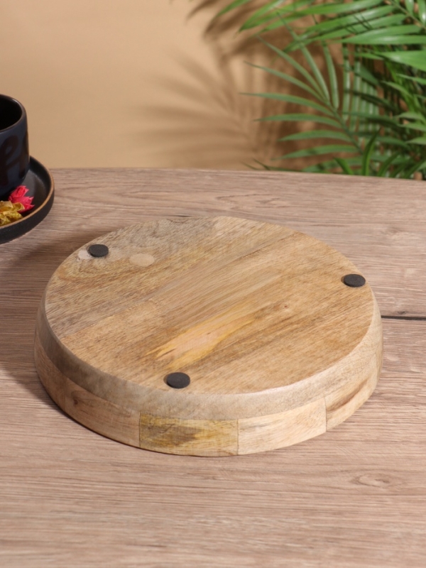 Блюдо Блюдо "Черепаха и цветы" дерево манго 25х25х4,5 см