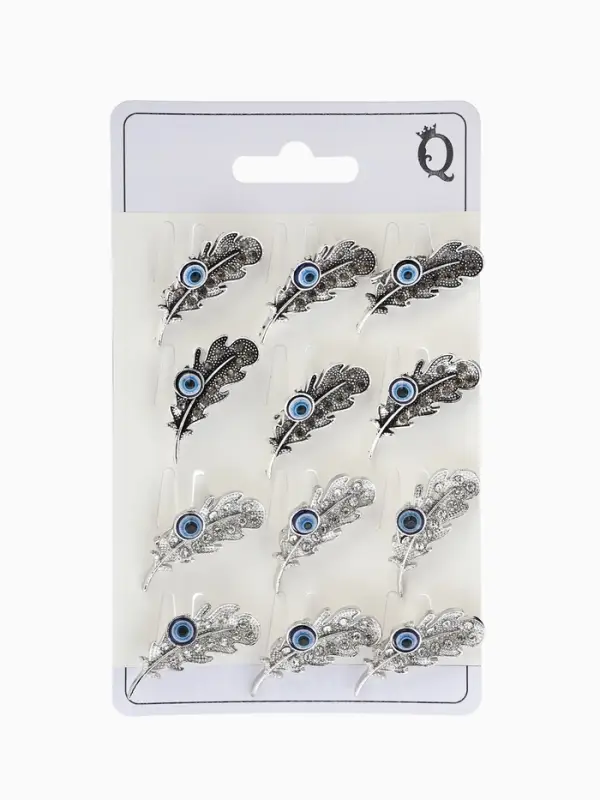 Брошь-оберег "Пёрышко",  (фас 12шт), цвет МИКС