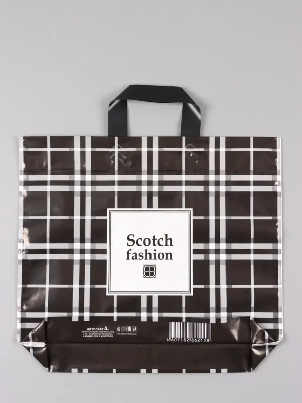 Пакет "Скотч", полиэтиленовый с петлевой ручкой, 40 х 36 + 3 см, 110 мкм