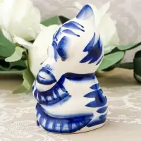 Фигурка фарфор гжель &laquo;Кот рыбак&raquo;