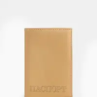 Обложка для паспорта, с тиснением, бежевая