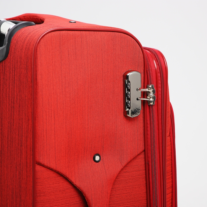 Чемодан большой 95 л (L), отдел на молнии, с расширением, кодовый замок, 4 колеса, наружный карман, цвет красный Чемодан большой 95 л (L), отдел на молнии, с расширением, кодовый замок, 4 колеса, наружный карман, цвет красный