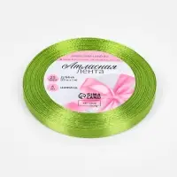 Лента атласная, 6 мм, 23&plusmn;1 м, светло-зелёная №184