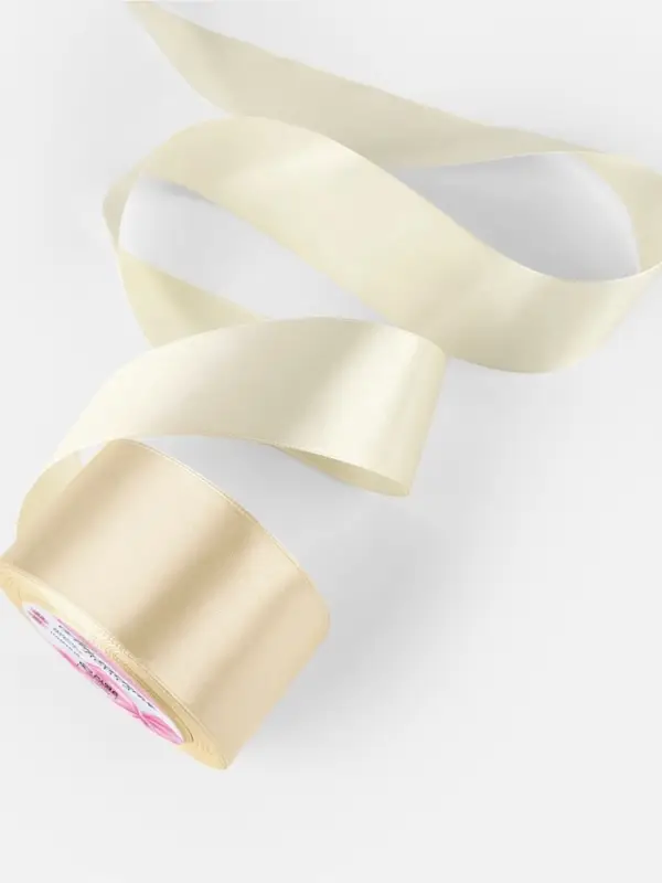 Лента атласная, 50 мм, 23&plusmn;1 м, нежно-бежевая