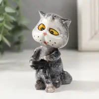 Фигурка полистоун лак &laquo;Котишка с телефоном&raquo;, 7&times;6&times;7 см