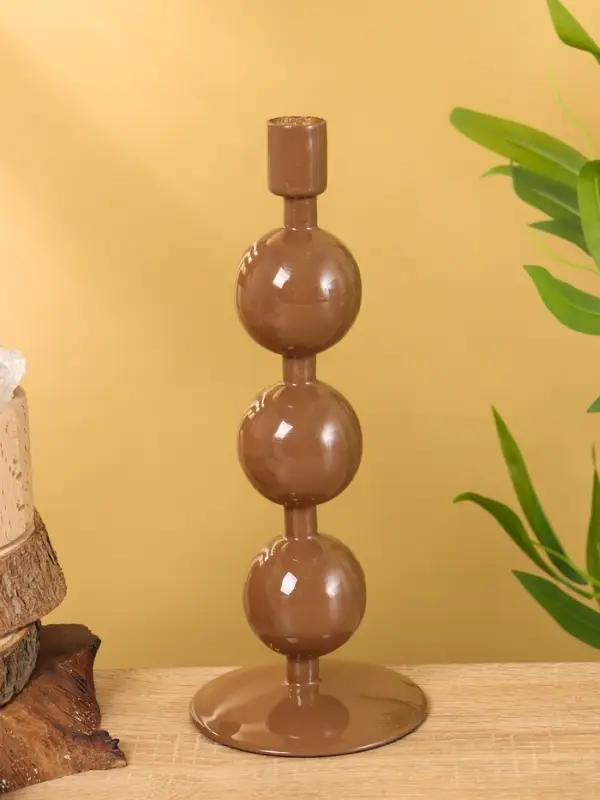 Подсвечник на 1 свечу "Бисквит" с 3 сферами 10х10х25 см