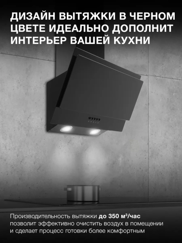 Вытяжка каминная HGH 6830 BG черный