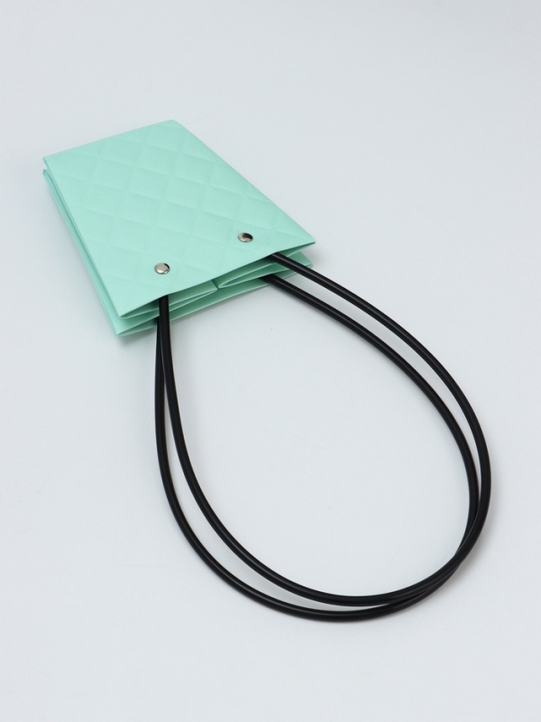 Сумка для цветов тиснение мята влагостойкая, 12x12-8x8-12.5 см Сумка для цветов тиснение мята влагостойкая, 12x12-8x8-12.5 см