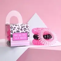 Резинки для волос пружинки «Beauty secret» 4 шт, диам 3,5 см