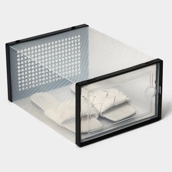 Коробка для хранения обуви с дверцей Доляна Large size, 26&times;33.5&times;16.5 см, 2 шт.