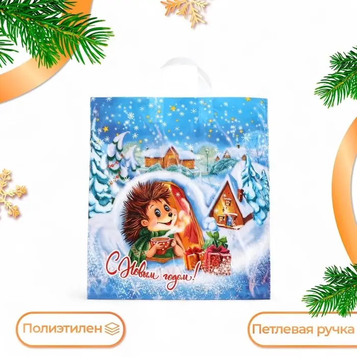 Пакет «Морозное утро», полиэтиленовый с петлевой ручкой, 38×42 см Пакет «Морозное утро», полиэтиленовый с петлевой ручкой, 38×42 см