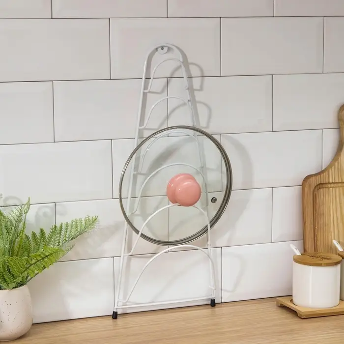 Подставка для крышек подвесная, 19.5&times;9&times;46 см, белая