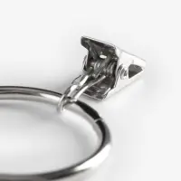 Кольцо для карниза, с зажимом, d=23/30 мм, 20 шт., цвет серебряный