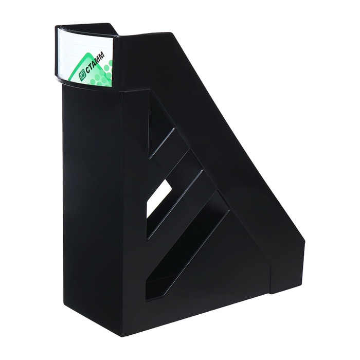 Лоток для бумаг вертикальный Стамм "Стандарт", ширина 100 мм, чёрный