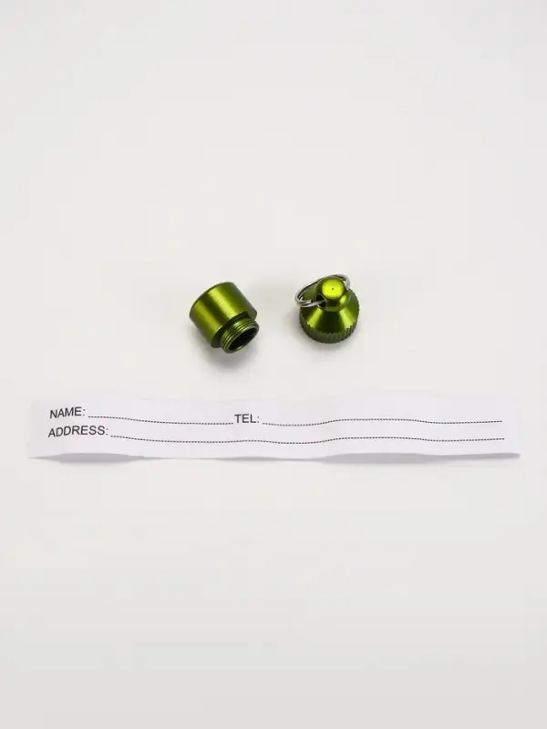 Адресник-капсула под записку &laquo;Бочонок&raquo;, 1.1&times;2.3 см, металл, зелёный