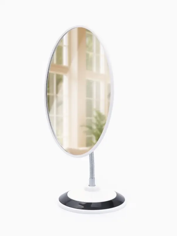Зеркало настольное, овальное, на гибкой ножке, 16&times;29 см, (15.2&times;18.7 см), МИКС