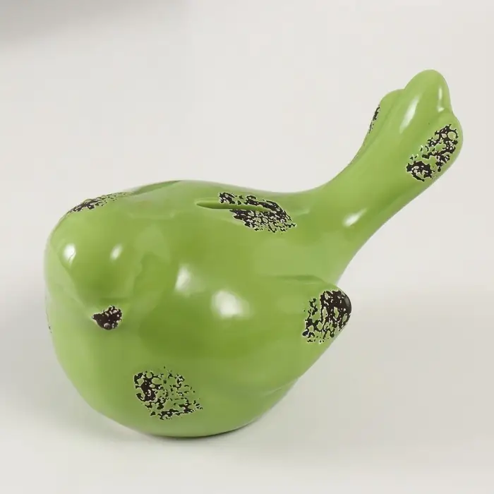 Копилка для денег &laquo;Зелёный воробышек&raquo;, керамика, 18.8 11.9&times;13 см