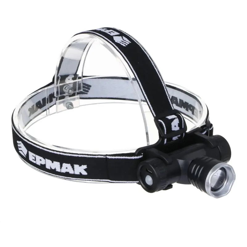 Фонарь налобный тм ЕРМАК, CREE XPE LED, 4 режима, 1200мАч, 8,3х3,8х7,3см, USB кабель, пластик