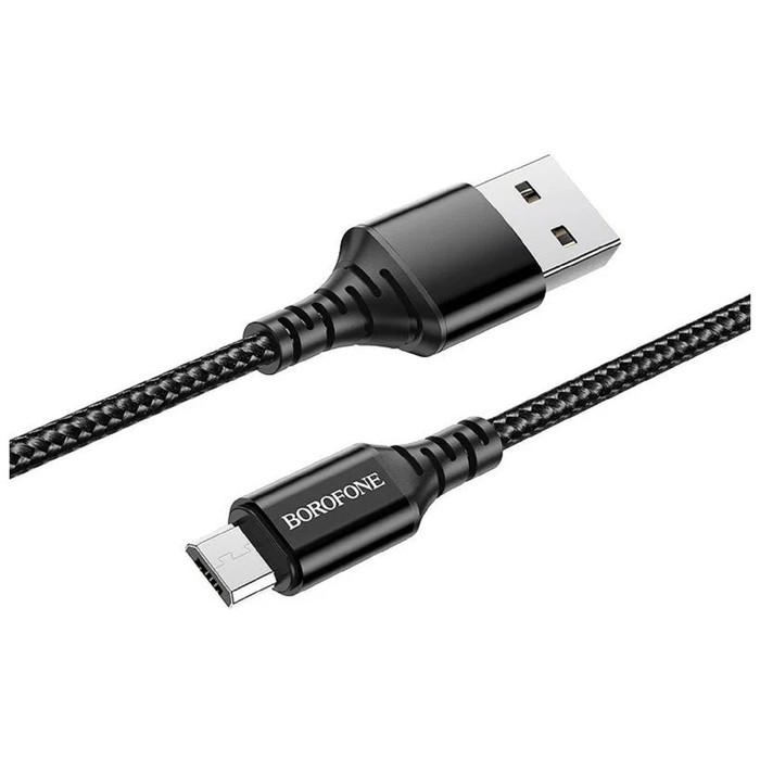 Кабель Borofone BX54, microUSB - USB, 2.4 А, 1 м, нейлоновая оплётка, чёрный Кабель Borofone BX54, microUSB - USB, 2.4 А, 1 м, нейлоновая оплётка, чёрный