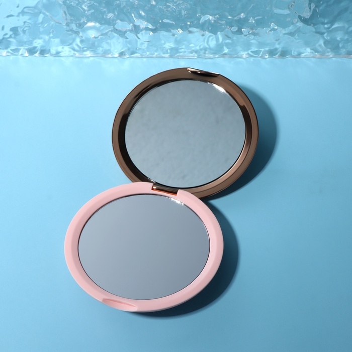 Зеркало складное «Узор», d = 9 см, цвет розовый/розовое золото Зеркало складное «Узор», d = 9 см, цвет розовый/розовое золото