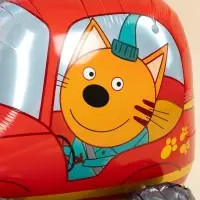 Воздушный шар фольгированный 3D 29" «Три Кота. Компот в машине»