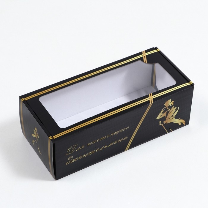 Коробка самосборная, с окном, Коробка самосборная, с окном, "Лучшему мужчине", 16 х 35 х 12 см