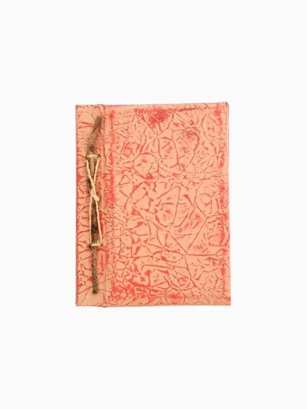 Блокнот в твёрдой обложке плетёный, 48 листов, 14&times;18&times;2 см, бежево-красный