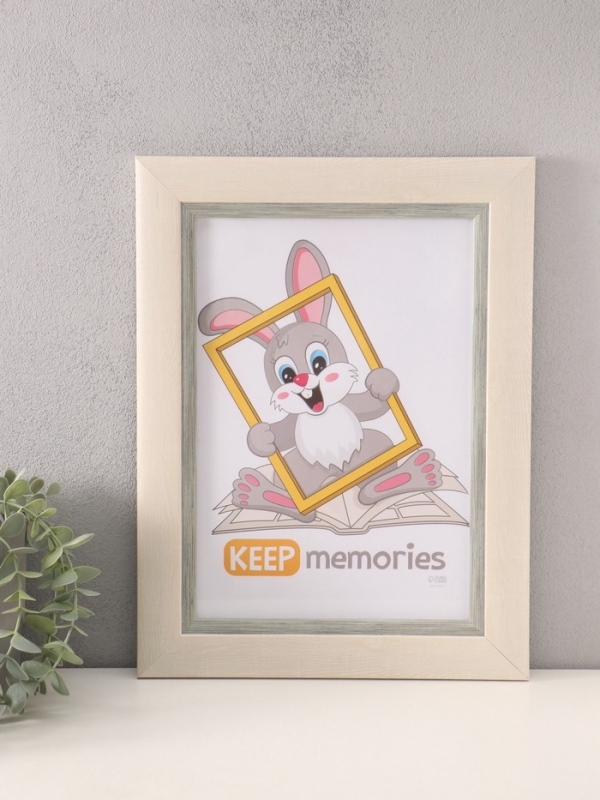 Фоторамка пластик "Фон Арт" 21х30 см, 911-7407-2 белый с серым