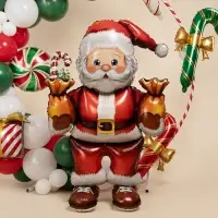 Воздушный шар фольгированный 43" «Дед мороз с подарками», под воздух Воздушный шар фольгированный 43" «Дед мороз с подарками», под воздух