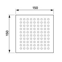 Лейка стационарная ZEIN Z015, квадратная, 15&times;15 см, 1 режим, полированная нерж. сталь