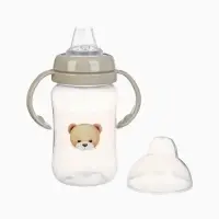 Поильник - непроливайка «Baby Bear» с силиконовым носиком, 270 мл., цвет бежевый Mum&Baby