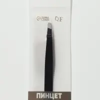 Пинцет скошенный, широкий, 9.5 см, чёрный