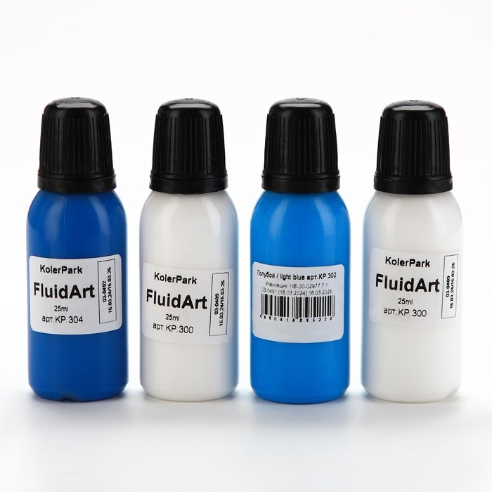 Рисование акрилом на пластиковой фигурке «Мишка», голубой, набор для творчества Флюид-арт Рисование акрилом на пластиковой фигурке «Мишка», голубой, набор для творчества Флюид-арт