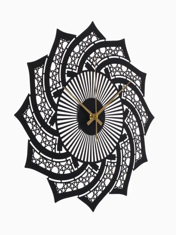 Часы настенные интерьерные &laquo;Вихрь&raquo;, бесшумные, плавный ход, d=40 см, металл, чёрные