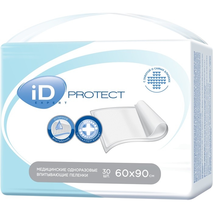 Пеленки iD Protect Expert, 60 х 90 см, 30 шт Пеленки iD Protect Expert, 60 х 90 см, 30 шт