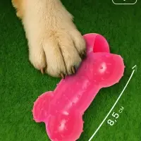 Жевательная игрушка для собак &laquo;Кость малая&raquo;, 8.5 см, суперпрочная, розовая