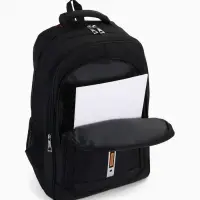 Рюкзак, 2 отдела на молнии, 4 кармана, 37&times;17&times;54 см, чёрный