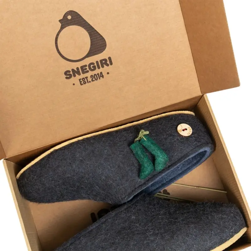 Домашние валенки Step, темно-синие (клякса), размер 35