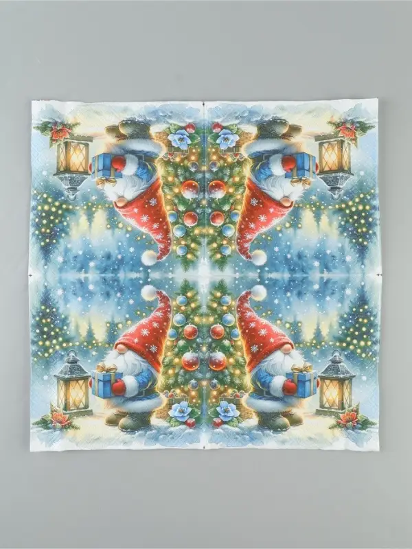 Салфетки новогодние бумажные &laquo;Сказочный гном&raquo;, 33&times;33, 3 слоя, 20 шт.
