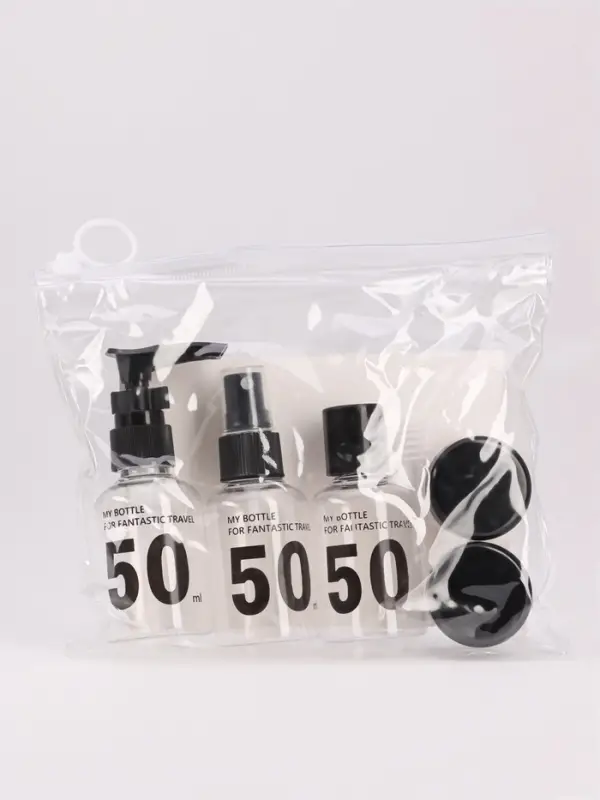 Набор для хранения, в чехле, 7 предметов, прозрачный, чёрный