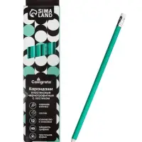 Набор карандашей чернографитных Calligrata. Classic, 12 штук, HB, с ластиком, трёхгранные, пластиковые, зелёный корпус