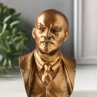 Бюст &laquo;Ленин В.И.&raquo;, фигурка гипс, 12 см, под бронзу винтаж