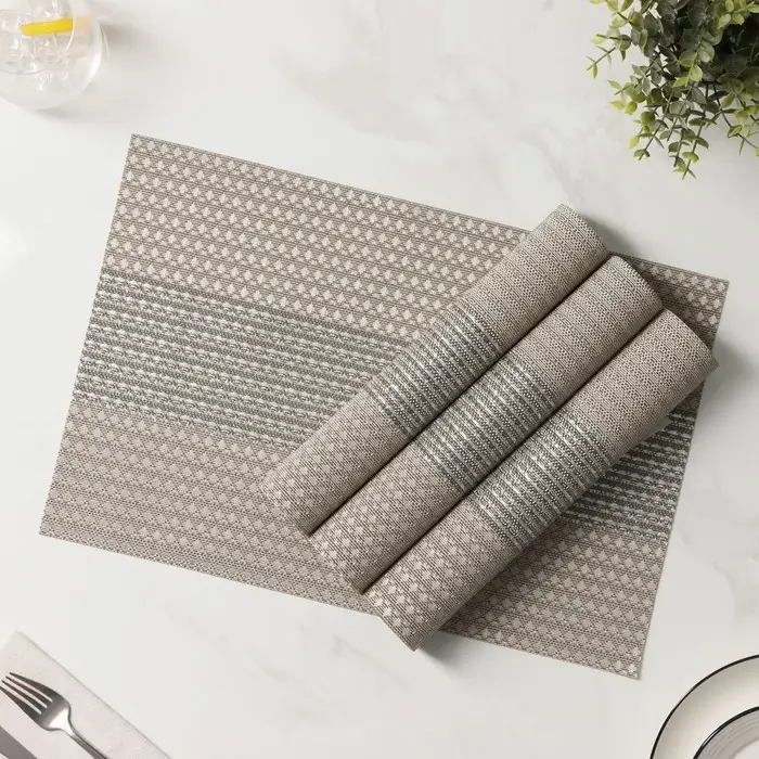 Салфетки сервировочные на стол Доляна &laquo;Сияние&raquo;, 4 шт., 45&times;30 см, бежевые