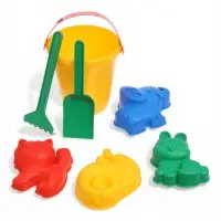 Набор игрушек для песочницы: ведёрко, 4 формочки для песка, грабли, лопатка, МИКС