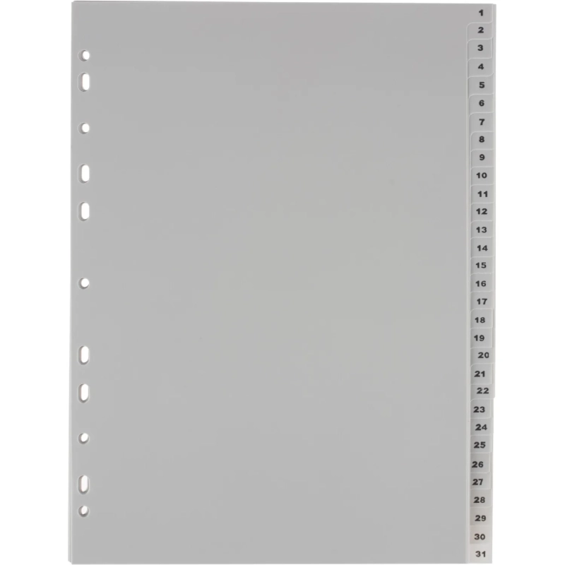 Разделитель листов из сер.пласт. с индексами Attache, А4,цифровой 1-31