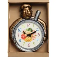 Часы настенные интерьерные &laquo;Шеф&raquo;, серия: Кухня, бесшумные, плавный ход, 29.5&times;23 см, d=16.5 см, медные, серебристые