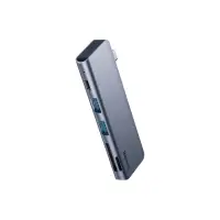 Адаптер-разветвитель (HUB) Baseus UCN3266, Type-C - 2xUSB3.0 + PD + TF/SD, серый